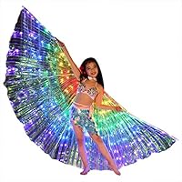 lzndeal Rainbow Wing LED Butterfly Costume Shawl Fairy Performance Clothing for Children