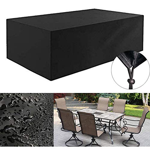 420D Heavy Duty Canvas Rectangle Patio Table Cover Waterproof Outdoor Patio