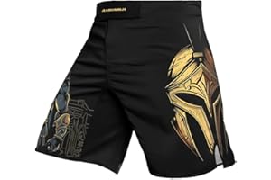 RASHNINJA Spartan Performance Fight Shorts – Men’s MMA Grappling Shorts & Striking Boxing Trunks