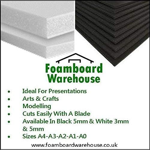 Foam Board A1 (594mm x 841mm) White Moutning 5mm Thick Foamex Foam Sign Display Model Foamboard Backdrop Craft