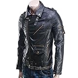 Prim leather Men's Lambskin Leather Bomber Biker Jacket