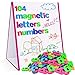 Star Right Magnetic Letters & Numbers with Easel for Kids - Educational Alphabet Magnets for Learning -Includes 104 Magnets with 1 Dry Erase Magnetic Easel - Learning Toys for 4+ Year Olds