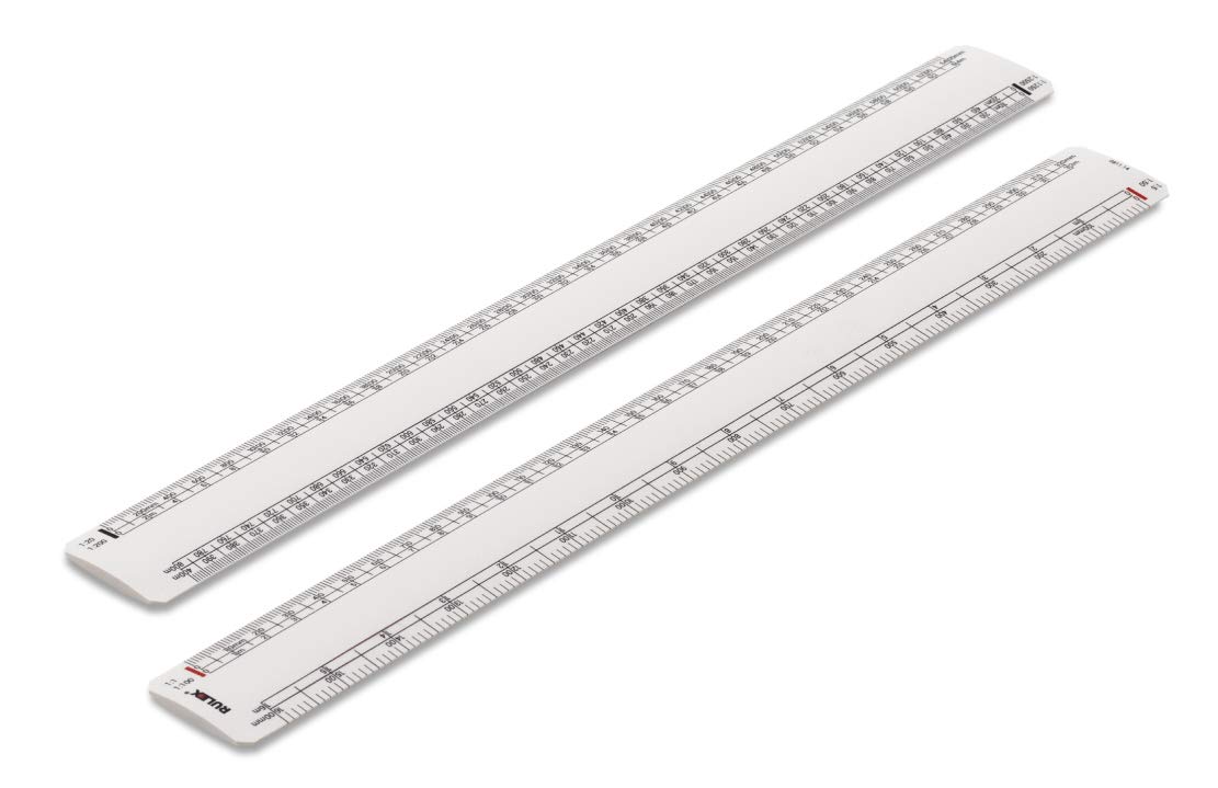 Rulex 30cm 12 inch Flat Oval Metric Scale Ruler 1:1 1:100 1:5 1:50/1:20 1:200 1:1250 1:2500 - UK manufactured