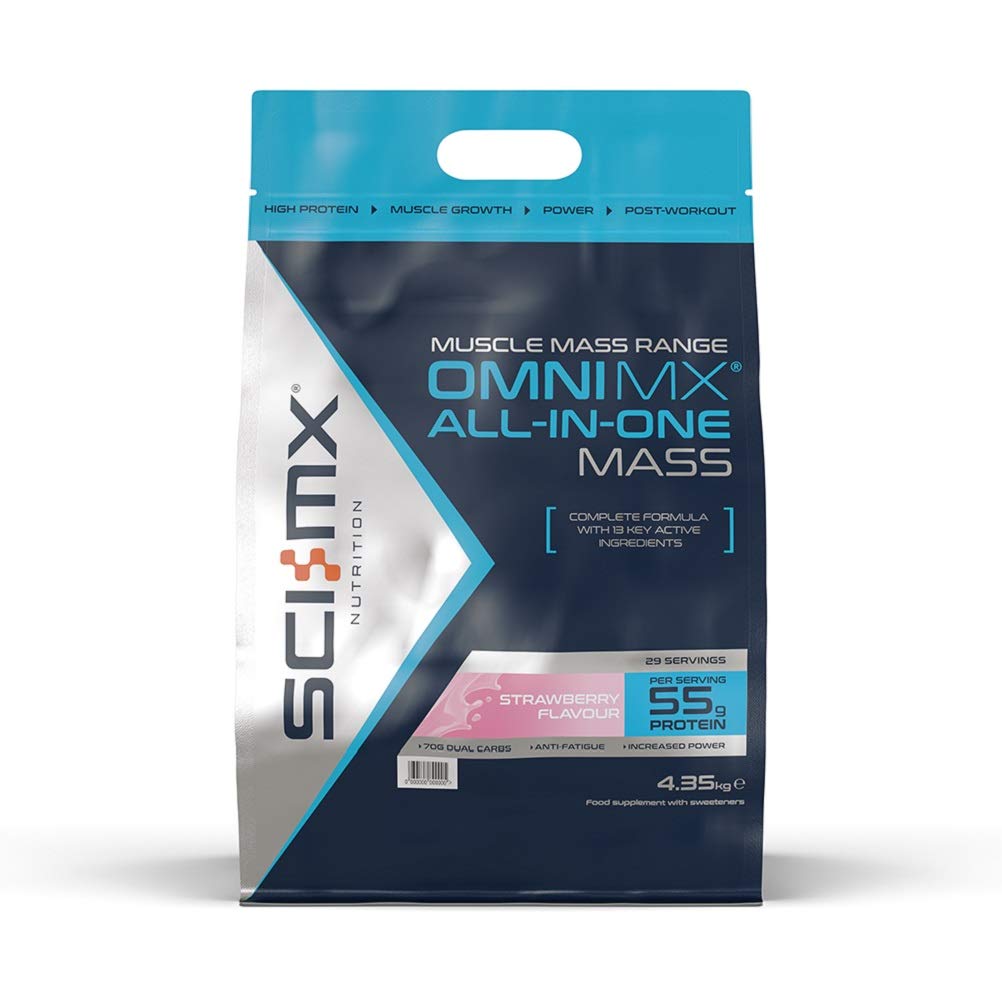 SCI-MX Nutrition OMNI-MX Hardcore, Protein Powder All-in-One Mass Shake, 4.35 kg, Strawberry, 29 Servings
