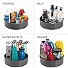 mDesign Lazy Susan Turntable Condiment Holder – Plastic Revolving Condiments and Spice Rack – Kitchen Storage Unit for…
