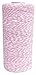 Just Artifacts ECO Bakers Twine 240yd 4Ply Striped Light Pink - Decorative Bakers Twine for DIY Crafts and Gift Wrapping