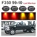 TMH Pack of 4 Smoked Lens 2 Amber + 2 Red LED Fender Bed Side Marker Lights Assembly 1999-2010 Ford F350 F450 F550 Heavy Duty