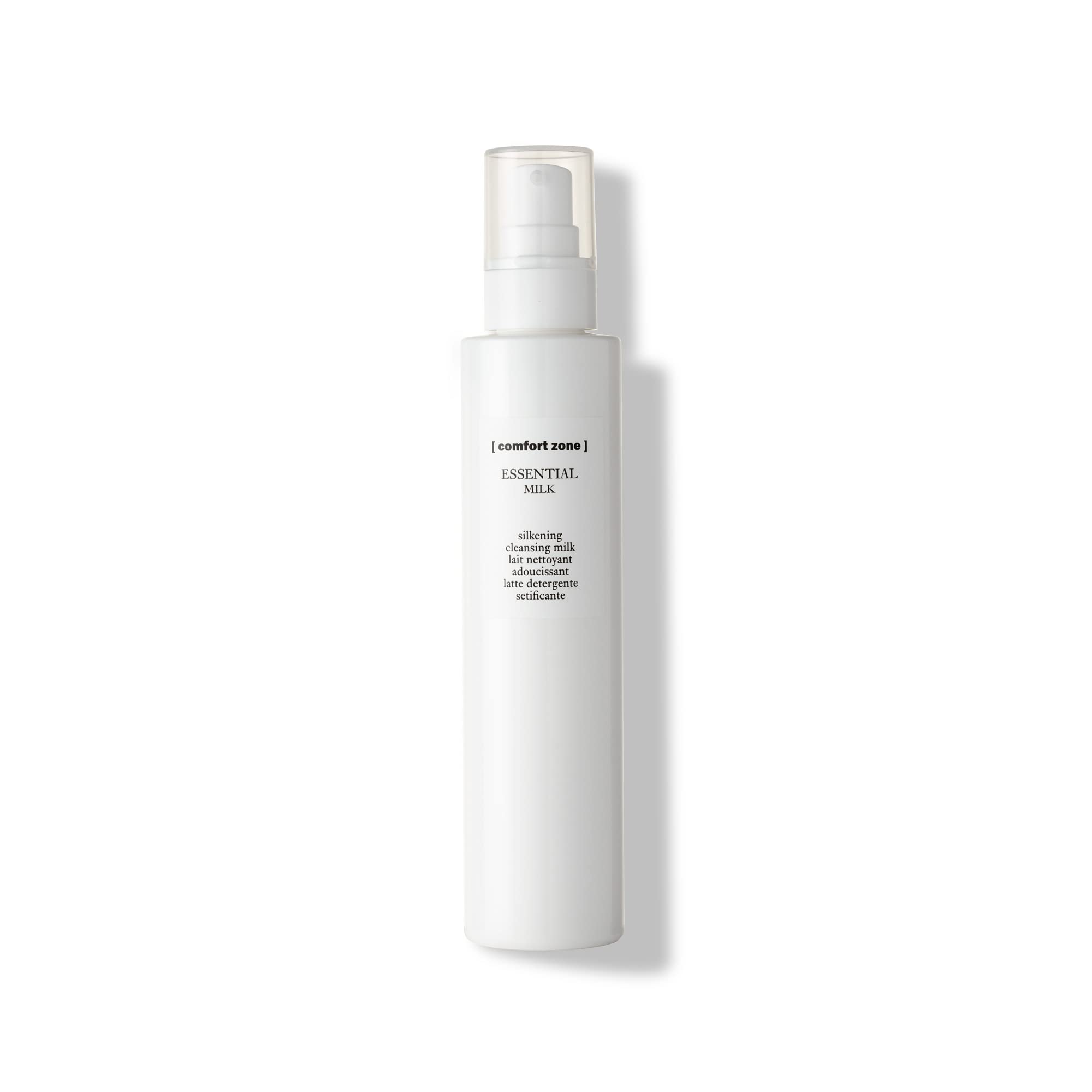 Comfort Zone Essential Silkening Cleansing Milk - 200ml Bottle - Cleanses and Restores Luminosity - Hydrates - Suitable for Vegans - Natural Ingredients