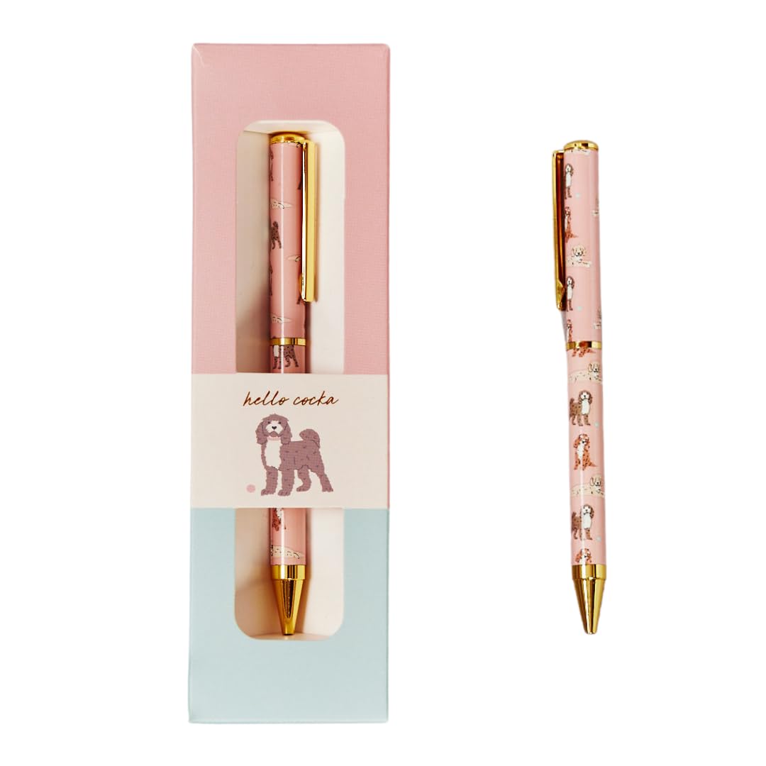 P Dot Wolf Cute Creations Cockapoo Dog Pen - Premium Black Writing Pen with Adorable Cockapoo Design in Gift Box with Gold Accents | Perfect for Dog Lovers, Gifts