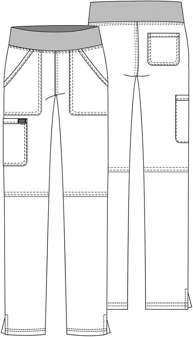 CHEROKEE Women's Mid Rise Straight Leg Pull-on Pant Petite: Clothing