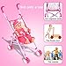 WonderPlay Doll Stroller with Baby Doll Foldable Umbrella Doll Strollers with Swivel Wheels Handles for Toddlers Kids