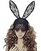 Wowlife Bunny Rabbit Ears Venetian Filigree Lace Veil Costume Masquerade Mask Hairband