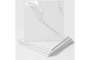 UNIGG 20-Pack Peel and Stick LuxWhite Marble Tiles (11.8" x 11.8") – 19.4 Sq. Ft. Waterproof PVC Shower & Backsplash Tiles for Bathroom, Kitchen, and Living Room – Self-Adhesive, Easy Installation