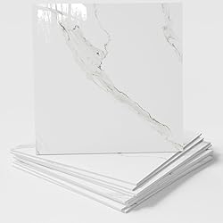 20-Pack Peel and Stick LuxWhite Marble Tiles