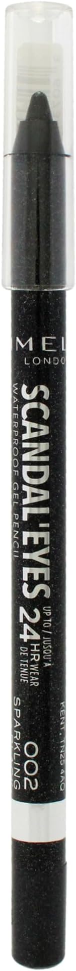 Rimmel London ScandalEyes Waterproof Kohl Kajal Eyeliner Sparkling Black 24hr view 3