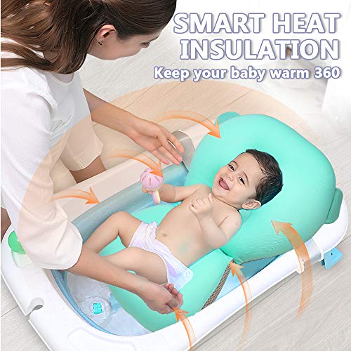SURPCOS 4-in-1 Portable Baby Folding Bathtub, Collapsible Infant to Toddler Space Saver Foldable Bath tub, Anti Slip Skid Proof (Blue) - Thumbnail 5