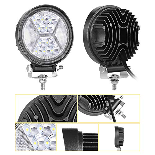DRL LED Pods, SWATOW INDUSTRIES 2PCS 4 Inch 126W Diffused Round Off Road LED Light Pods Driving Lights LED Work Lights Spot Flood Combo Fog Lights for Truck Jeep Cars ATV UTV Motorcycle Tractor Boat - Thumbnail 6