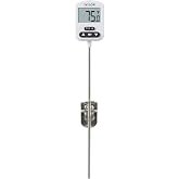 Taylor Programmable Digital Candy and Deep Fry Thermometer with Green Light Alert Display, Long Stem, and Adjustable Pan Clip, White