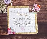 Flower Girl Gift Puzzle Invitation CUSTOM Will You be My Flower Girl Card