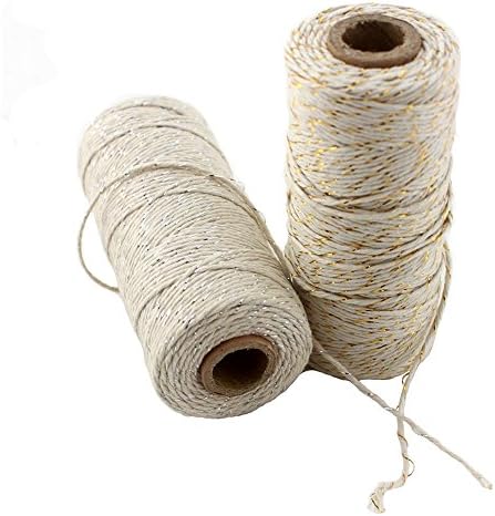 100m IPALMAY 2PCS Cotton Bakers Twine for Garden Twine or Gift Wrapping, Spool 3-Ply