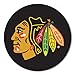 FANMATS 10279 Chicago Blackhawks Hockey Puck Shaped Rug - 27in. Diameter, Hockey Puck Design, Sports Fan Accent Rug - Black