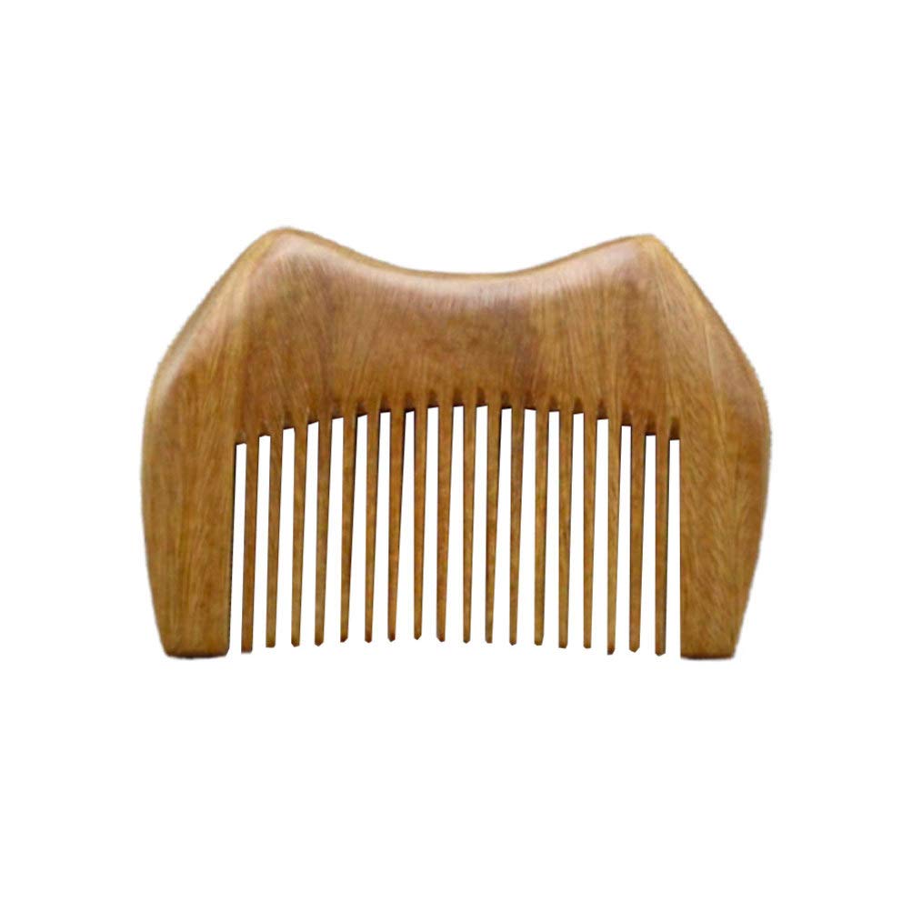 Lurrose Green Sandalwood Hair Comb Pocket Fringe Comb Anti-static Hair Brush Portable Wooden Handmade Massage Comb
