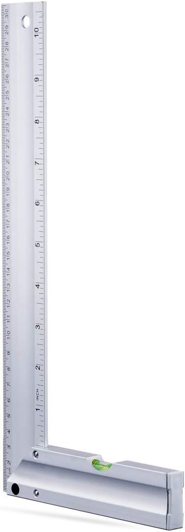 Gunpla Aluminum Try & Mitre Square with Spirit Level Framing Carpenter Engineer Combination Square 300mm/12 inch