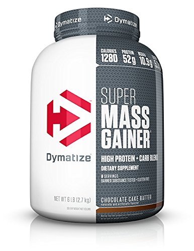 Dymatize Super Mass Gainer Protein Powder with 1280 Calories Per Serving, Gain Strength & Size Quickly, Chocolate Cake Batter, 6 lbs