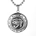MENDINO Mens Stainless Steel Pendant Necklace Eygptian Eye of Horus Silver Tone with a 22 inch Chain