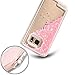 Galaxy S7 Case, Wuloo Samsung Galaxy S7 Hard Case Fashion Creative Design Flowing Liquid Floating Luxury Bling Glitter Sparkle Love Heart Hard Case for Girls Children (Pink)