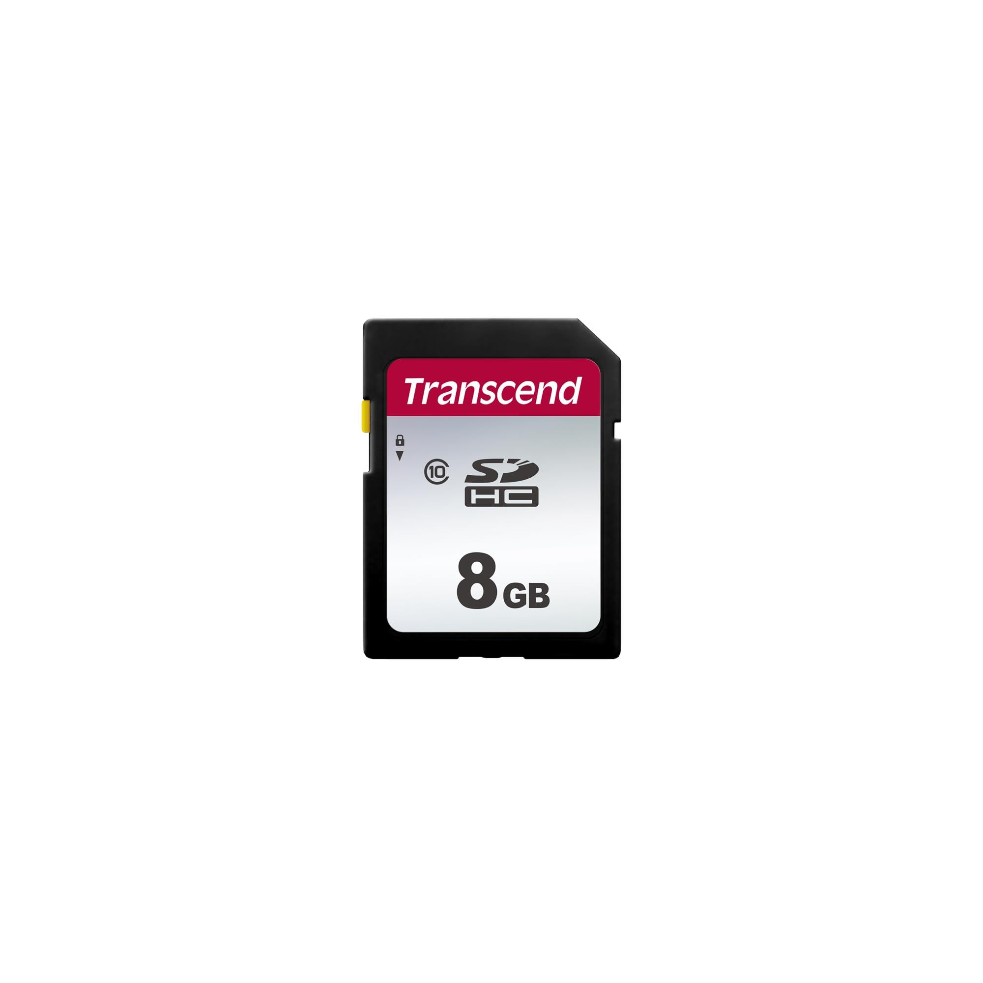 Transcend SDC300S 8GB SDHC Class 10 Memory Card, Up to 20/10 MB/s Read/Write Speed for Digital Cameras TS8GSDC300S