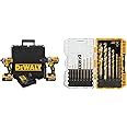 DEWALT DCK299P2 20V MAX XR Lithium Ion Brushless Premium Hammerdrill & Impact Driver Combo Kit, 5.0 Ah with Titanium Speed Tip Drill Bit Set