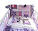 F.C.L Baby Girls Purple  Crib Bedding Set with  Bumper, 8 Piece