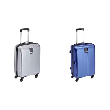 Safari Thorium Polycarbonate 55 cms Silver Hardsided Carry On + Thorium Polycarbonate 66 (Thorium-Stubble-Silver-55-4WH + Thorium-Stubble-Dazzling-Blue-65-4WH)