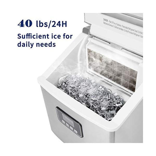 EUHOMY Countertop Ice Maker Machine, 40Lbs/24H Auto SelfCleaning, 24
