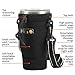 Tumbler Carrier Holder Pouch+Tight Hand Strap For All 30oz. Stainless Steel Travel Insulated Coffee Mugs, Neoprene Black Sleeve Accessories, Light Hand Free Bag, Protective, Washable, Adjustable Strap
