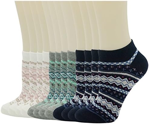Womens Low Cut Socks Retro Pattern No Show Cotton Cute Novelty Ankle Socks 6pack