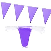 MECCANIXITY 50 Feet Purple Pennant Banner Flags String Triangle Hanging Triangle Bunting Flags for Festive, Wedding, Birthday Party Ornaments