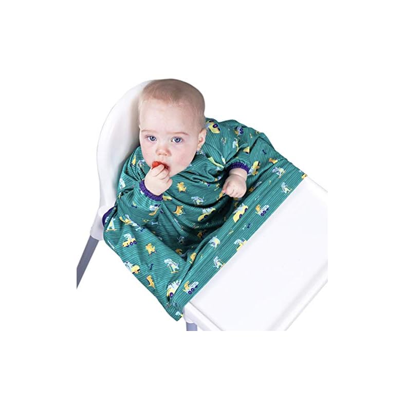 BIBaDO – Coverall Baby Feeding Bibs, Weaning Bib, Long Sleeve Bib, Easy to Clean Baby Bibs for Eating, Adjustable High…