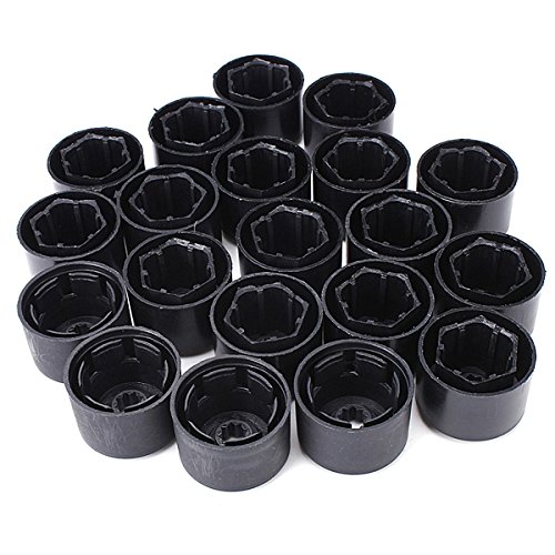 GOZAR 20 Wheel Nut Bolt Cover Cap 17mm Compatible with VW Golf MK4 Passat Audi Beetle