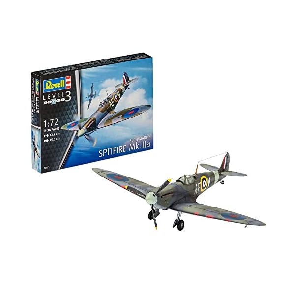 Revell 80-3953 Modellbausatz Flugzeug 1:72 - Spitfire Mk.IIa im Maßstab 1:72, Level 3, originalgetreue Nachbildung mit…
