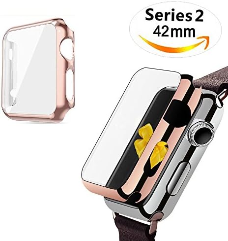 Apple Watch 2 Case, Amever Super Thin PC Plated Plating Protective Bumper Case for for Apple Watch Series 2 2016 Released 42mm (Rose Gold)