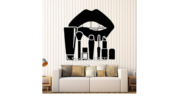 Vinilo removible Tatuajes de Pared Labios Maquillaje ...