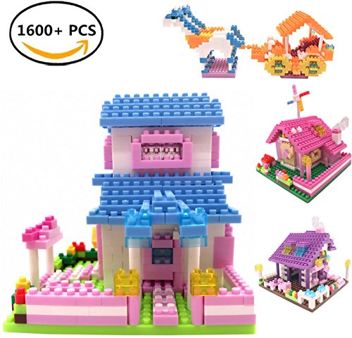 7TECH 4 Sets of House Building Blocks Educational Building Bricks Toys for Kids, 1600 Pieces