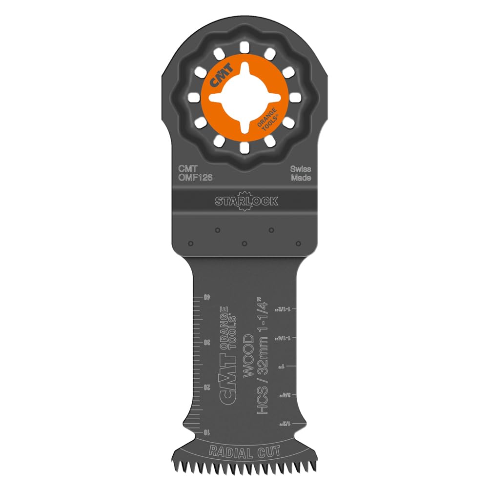 CMT omf126-x1 Blade 35 mm Precision Cut Japanese Double Teeth for Wood, Attack Starlock, Grey/Black