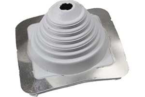 Fasteners Plus #2 Square EPDM Metal Roof Pipe Flashing Boot - Fits 7/8" - 4" Pipe OD - Gray (Made in USA)
