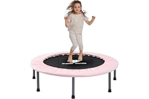 PY SUPER MODE 36 inches Toddler Trampoline - Upgraded Kids Trampoline Indoor for Ages Over 6 with 170lbs Max Load Capacity, One-Piece Jump Mat Design for Enhanced Stability
