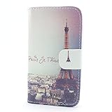 piaopiao fashion PU leather wallet credit card flip skin Case cover for Huawei Ascend G610 (eiffel)