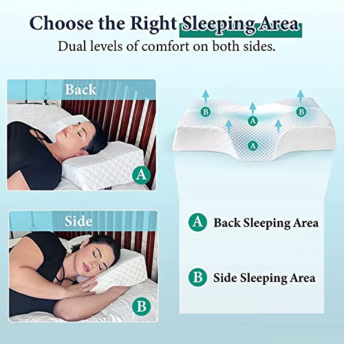 IKSTAR Cervical Neck Pillow for Neck Pain, Memory Foam Neck Pillow for