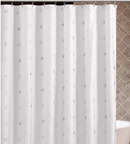 DOTZ White Shower Curtain, Reflective Silver Design, PEVA ECO Friendly, 100% Waterproof by DOTZ Bathroom Collection (Star / Flower)